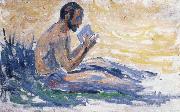 Paul Signac man reading Germany oil painting artist